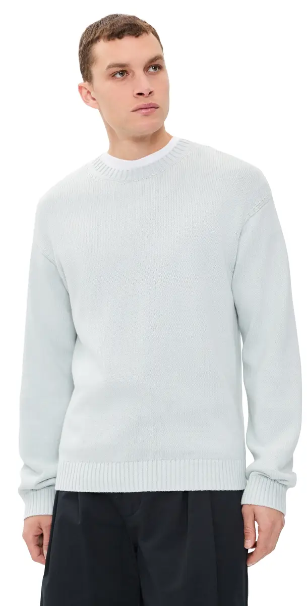 Frame Cotton ilk Crew Neck Sweater Pale Blue | Image 1 Frame Cotton ilk Crew Neck Sweater Pale Blue | Image 1