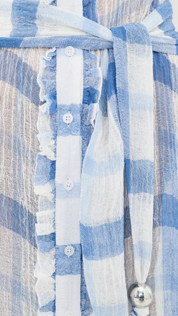 Lisa Marie Fernandez Maxi Ruffle Linen Slip Dress | Thumbnail 6
