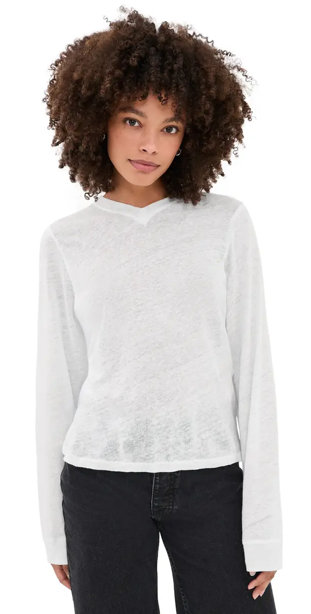IRO elhy Linen Tee Porcelain White | Image 1 IRO elhy Linen Tee Porcelain White | Image 1