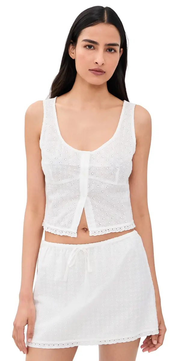 GOOD AMERICAN The Eyelet Top White001 | Image 1 GOOD AMERICAN The Eyelet Top White001 | Image 1
