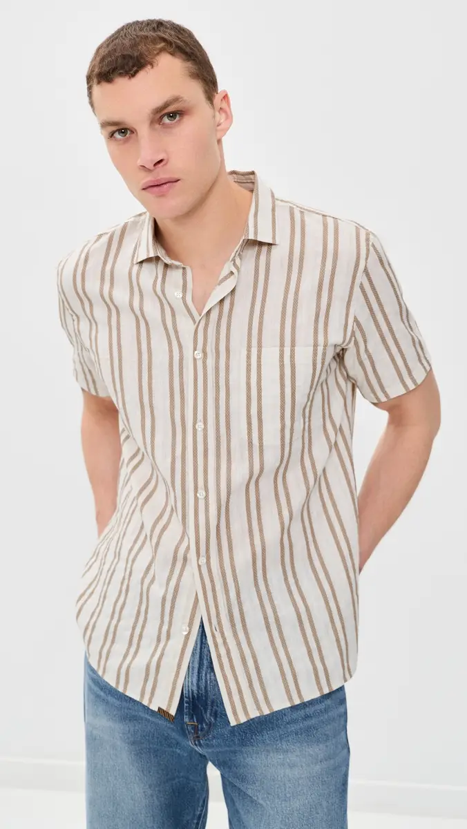Billy Reid Textured Dobby Stripe Shirt | Thumbnail 2 Billy Reid Textured Dobby Stripe Shirt | Thumbnail 2