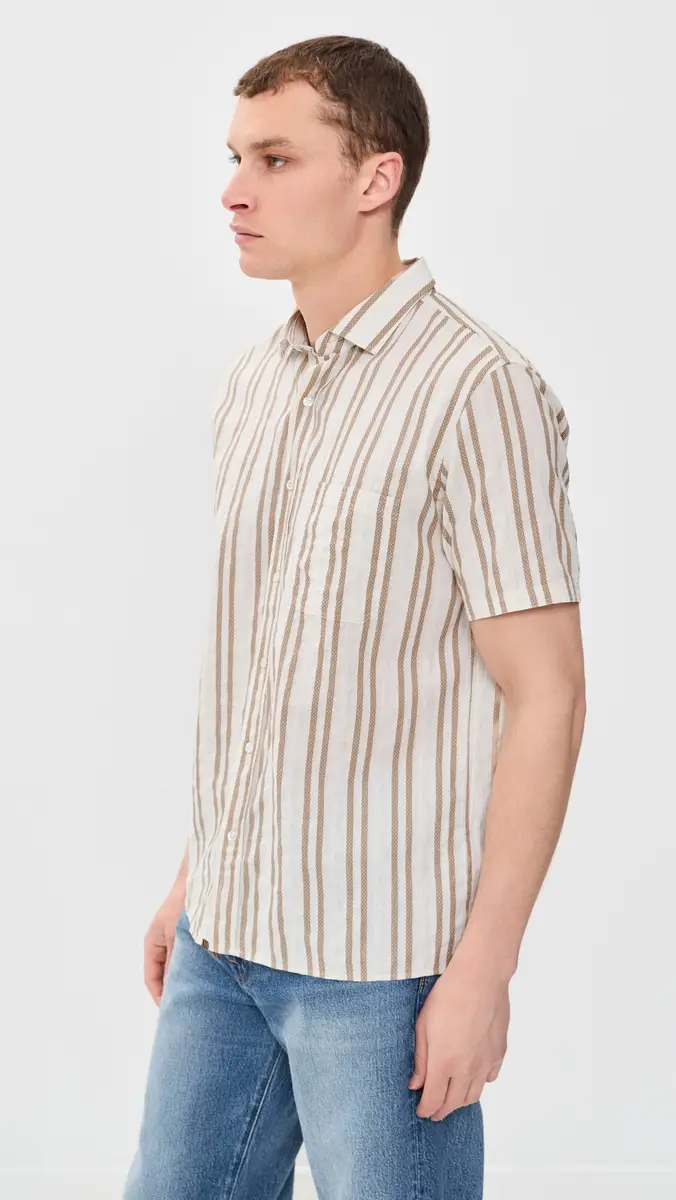 Billy Reid Textured Dobby Stripe Shirt | Thumbnail 4 Billy Reid Textured Dobby Stripe Shirt | Thumbnail 4