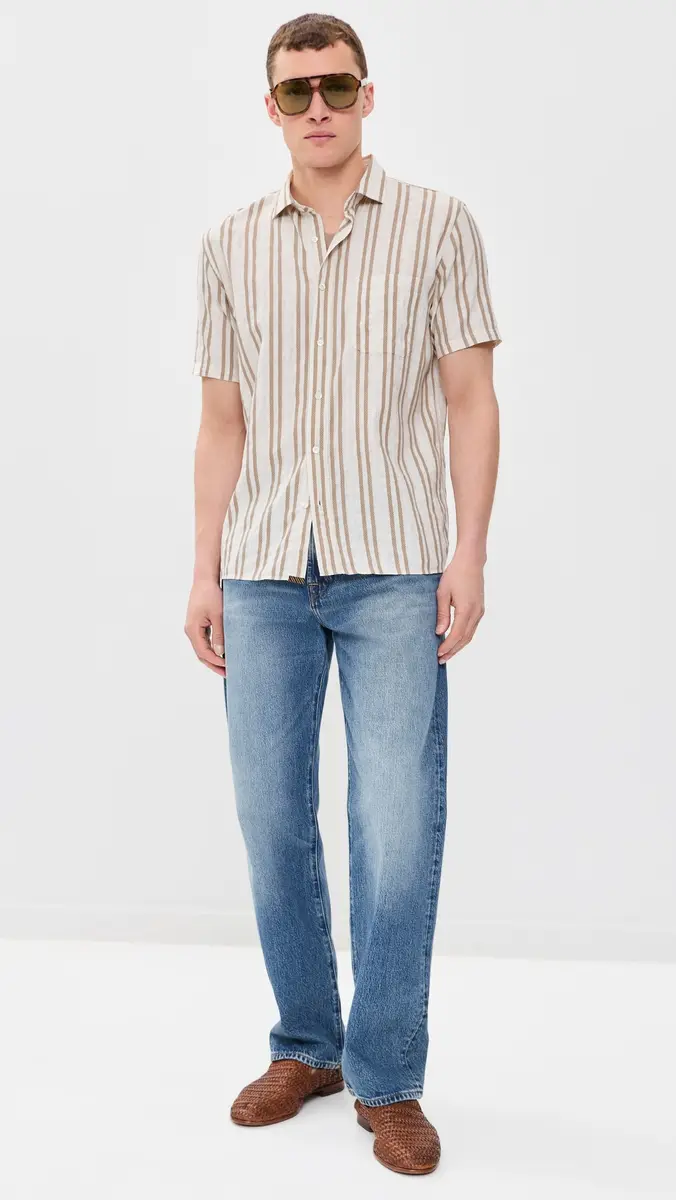 Billy Reid Textured Dobby Stripe Shirt | Thumbnail 5 Billy Reid Textured Dobby Stripe Shirt | Thumbnail 5