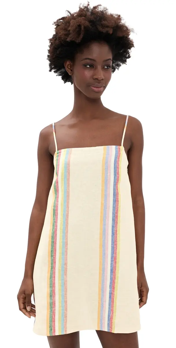 STAUD aura inen Mini Dress Day Trip Stripe | Image 1 STAUD aura inen Mini Dress Day Trip Stripe | Image 1