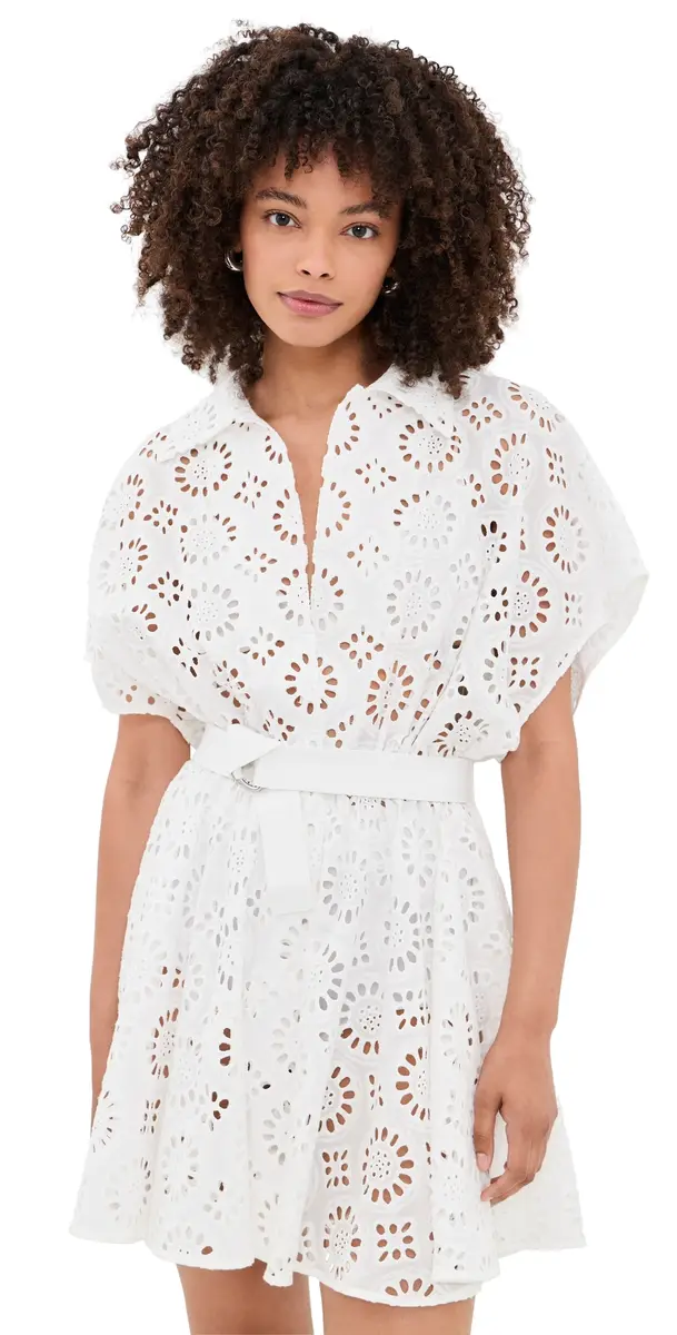 Norma Kamali Flared Shirt Mini Dress White | Image 1 Norma Kamali Flared Shirt Mini Dress White | Image 1