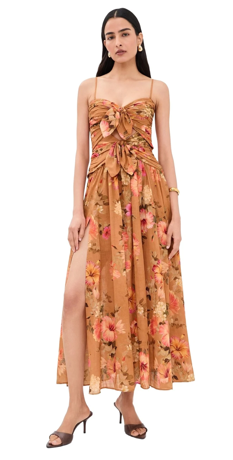 Zimmermann Mahon Tie Front Midi Dress