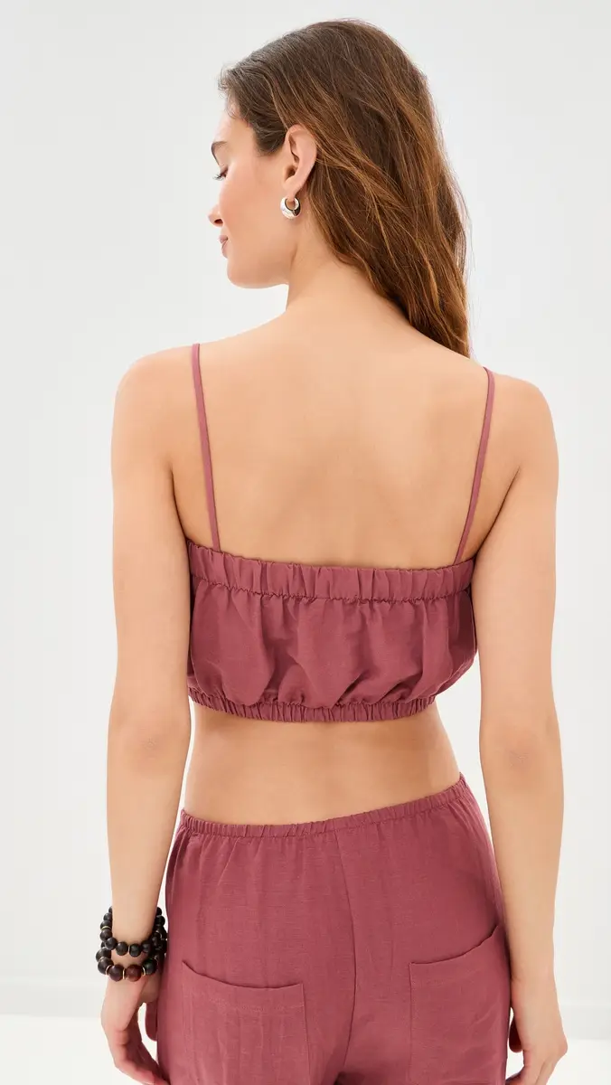 LE BOP Camile Linen Cropped Top | Thumbnail 3 LE BOP Camile Linen Cropped Top | Thumbnail 3