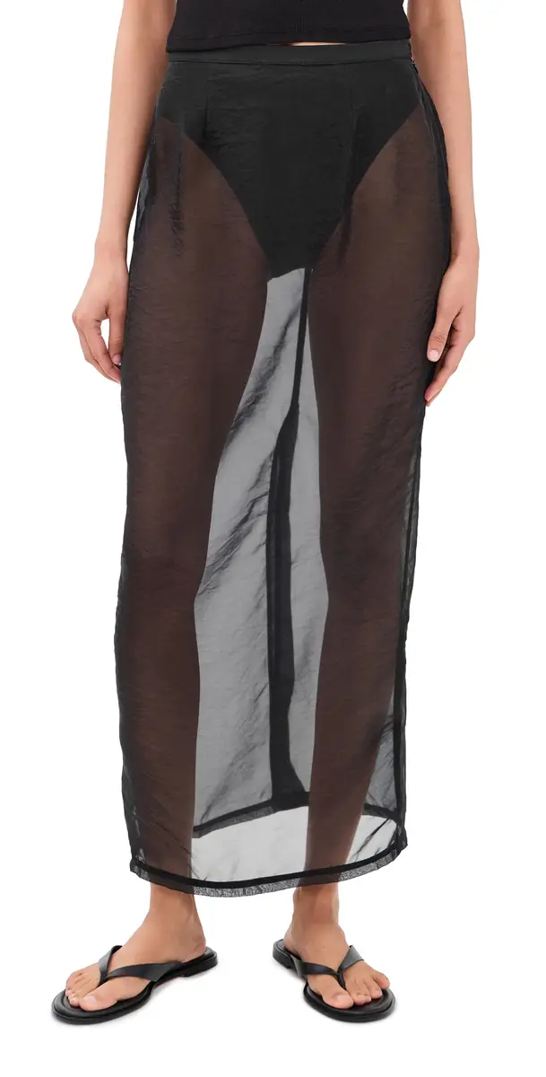 VRG GRL Devyn heer Midi Skirt Black | Image 1 VRG GRL Devyn heer Midi Skirt Black | Image 1