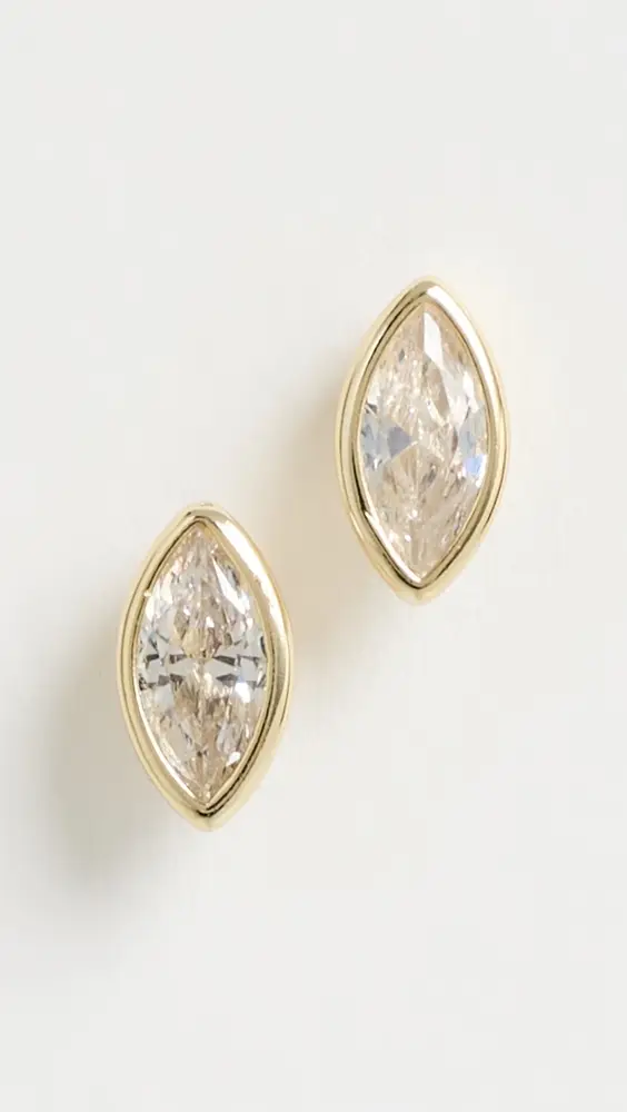 Shashi Marquise Bezel Studs | Thumbnail 2