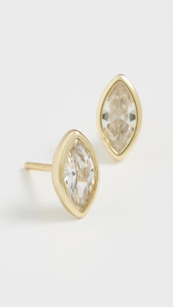 Shashi Marquise Bezel Studs | Thumbnail 4