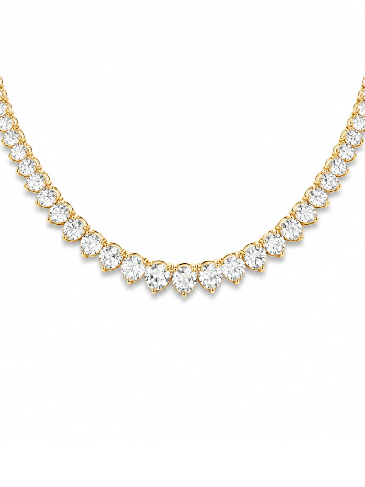 24.80ct Diamond 14K Gold Graduated Tennis Necklace 24.80ct Diamond 14K Gold Graduated Tennis Necklace