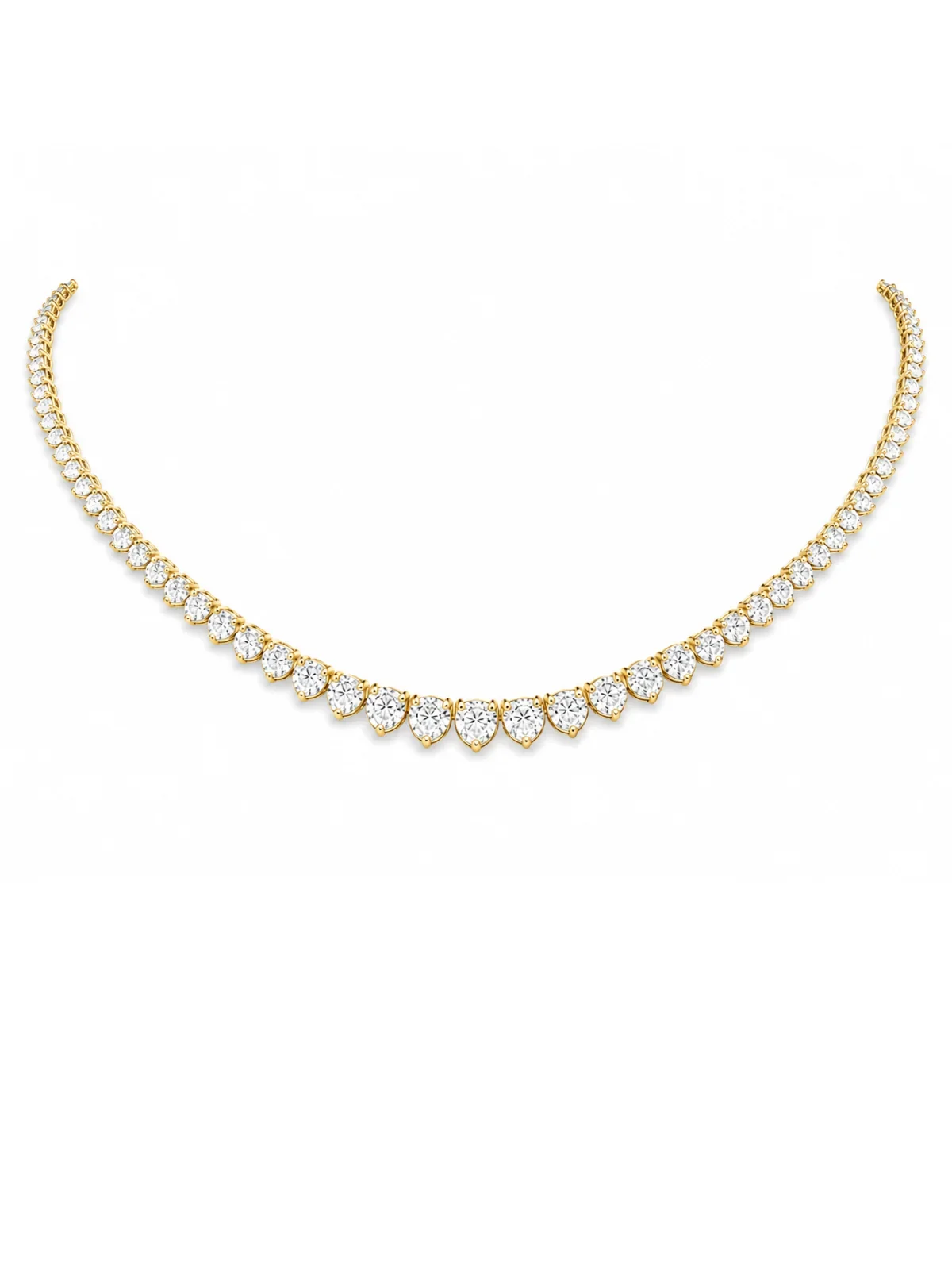 5.08ct Diamond 18K Gold Graduated Tennis Necklace