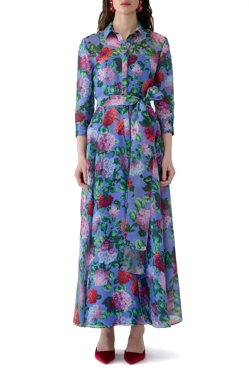 Carolina Herrera Three-Quarter Sleeve Midi Trench Dress | Thumbnail 3