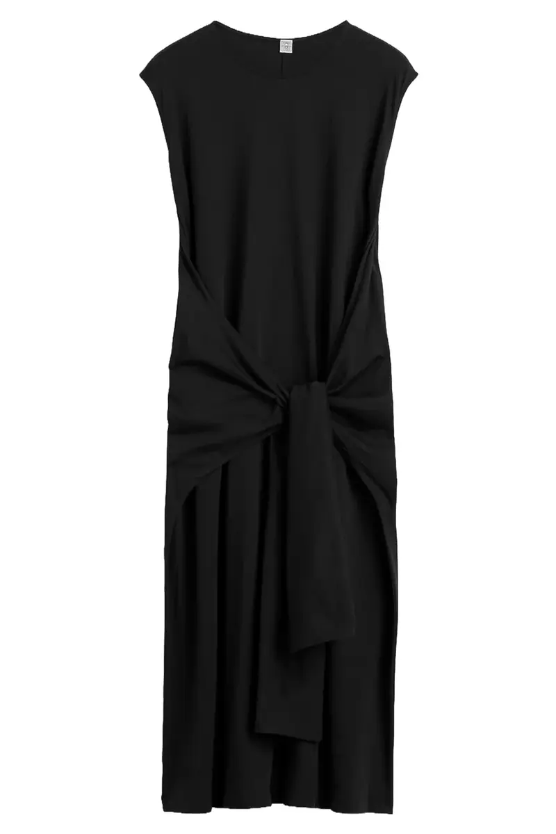 TOTEME Tie-Waist Dress - Black | Image 1 TOTEME Tie-Waist Dress - Black | Image 1