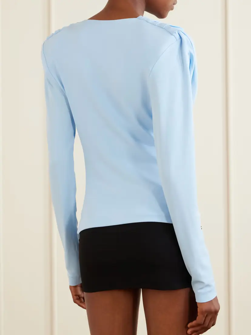 Wardrobe.NYC Draped Crepe-jersey Top | Thumbnail 4