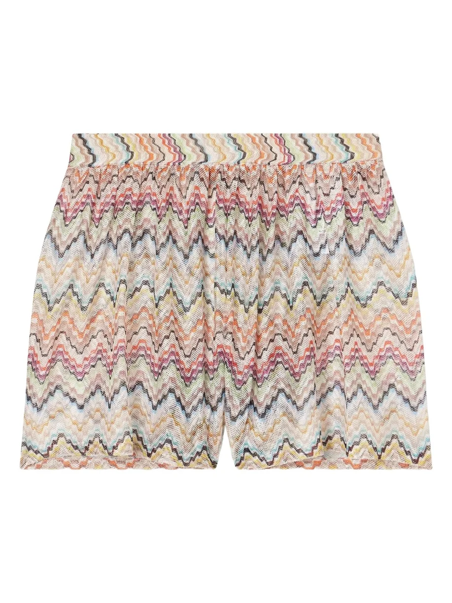 Striped Crochet-knit Shorts Striped Crochet-knit Shorts