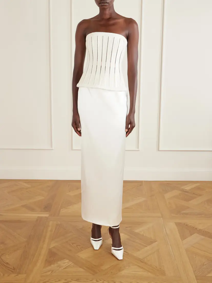 Danielle Frankel Tristan Silk And Wool-blend Satin Maxi Skirt | Thumbnail 2