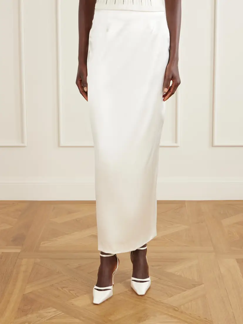 Danielle Frankel Tristan Silk And Wool-blend Satin Maxi Skirt | Thumbnail 3
