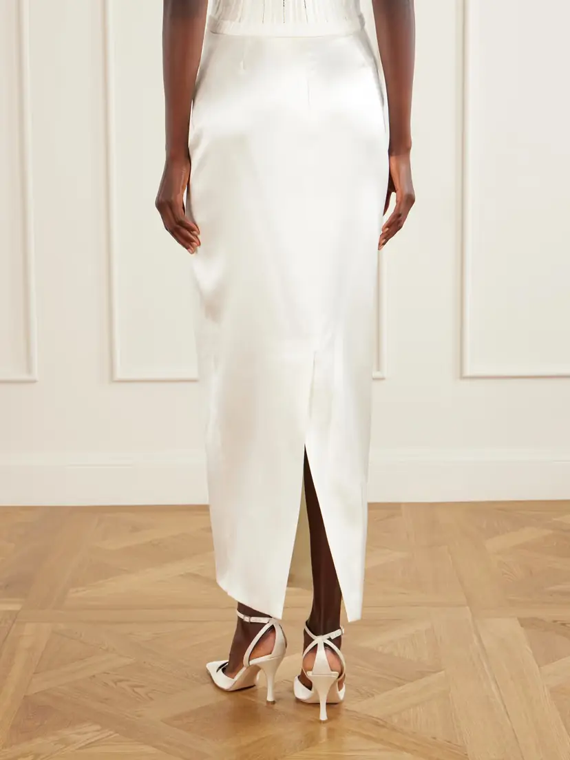 Danielle Frankel Tristan Silk And Wool-blend Satin Maxi Skirt | Thumbnail 4