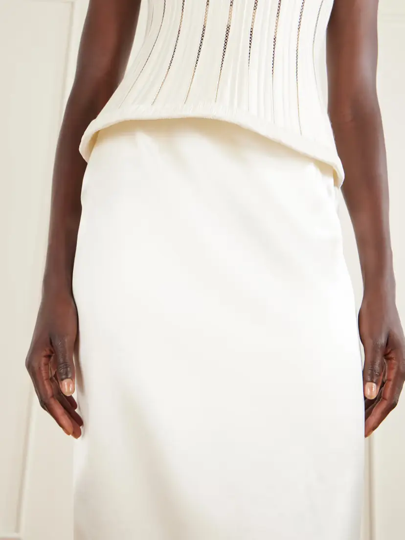 Danielle Frankel Tristan Silk And Wool-blend Satin Maxi Skirt | Thumbnail 5