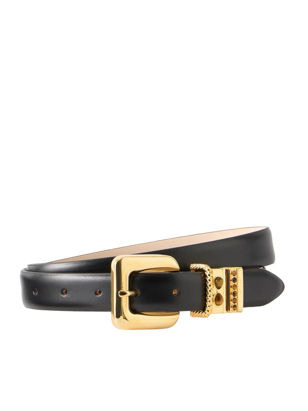 Mara Stone Tiger's Eye-embellished Leather Belt
