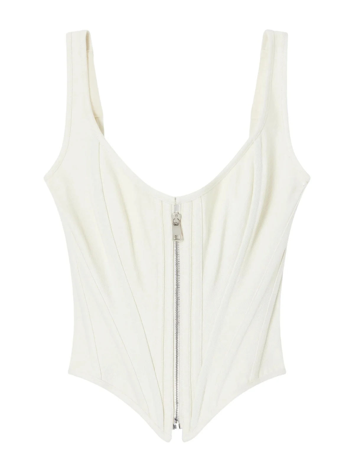 Wiederhoeft Zip Denim Corset Top