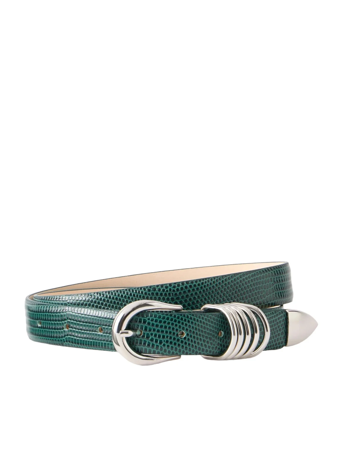 Déhanche Hollyhock Lizard-effect Leather Belt