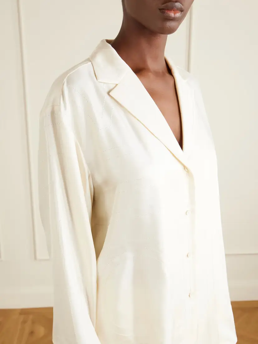 TOTEME Embroidered Silk-satin Shirt | Thumbnail 5