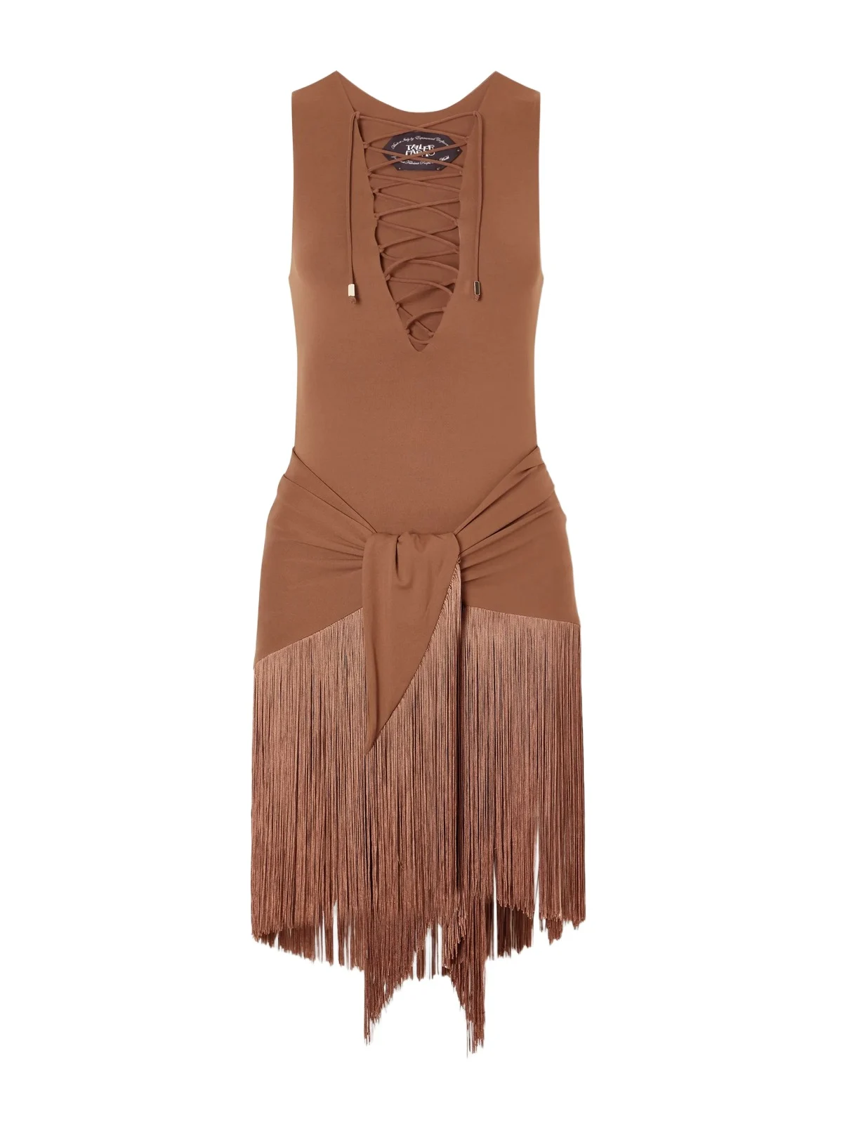 Taller Marmo Sahara Tie-detailed Stretch-jersey One-piece