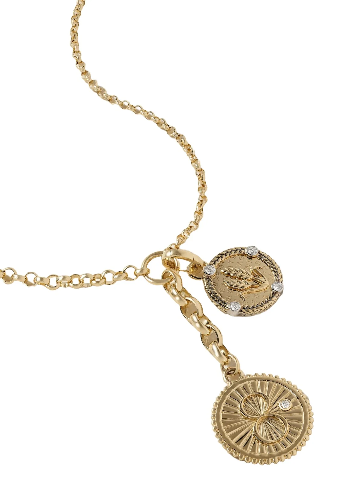 Karma + Infinite Gratitude + Medium Mixed Belcher 18-karat Gold Diamond Necklace Karma + Infinite Gratitude + Medium Mixed Belcher 18-karat Gold Diamond Necklace