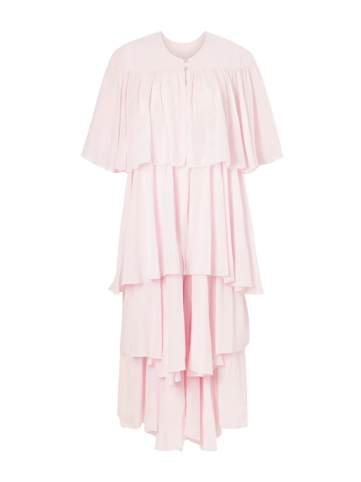 Formentera Ruffled Cotton And Silk-blend Voile Kaftan