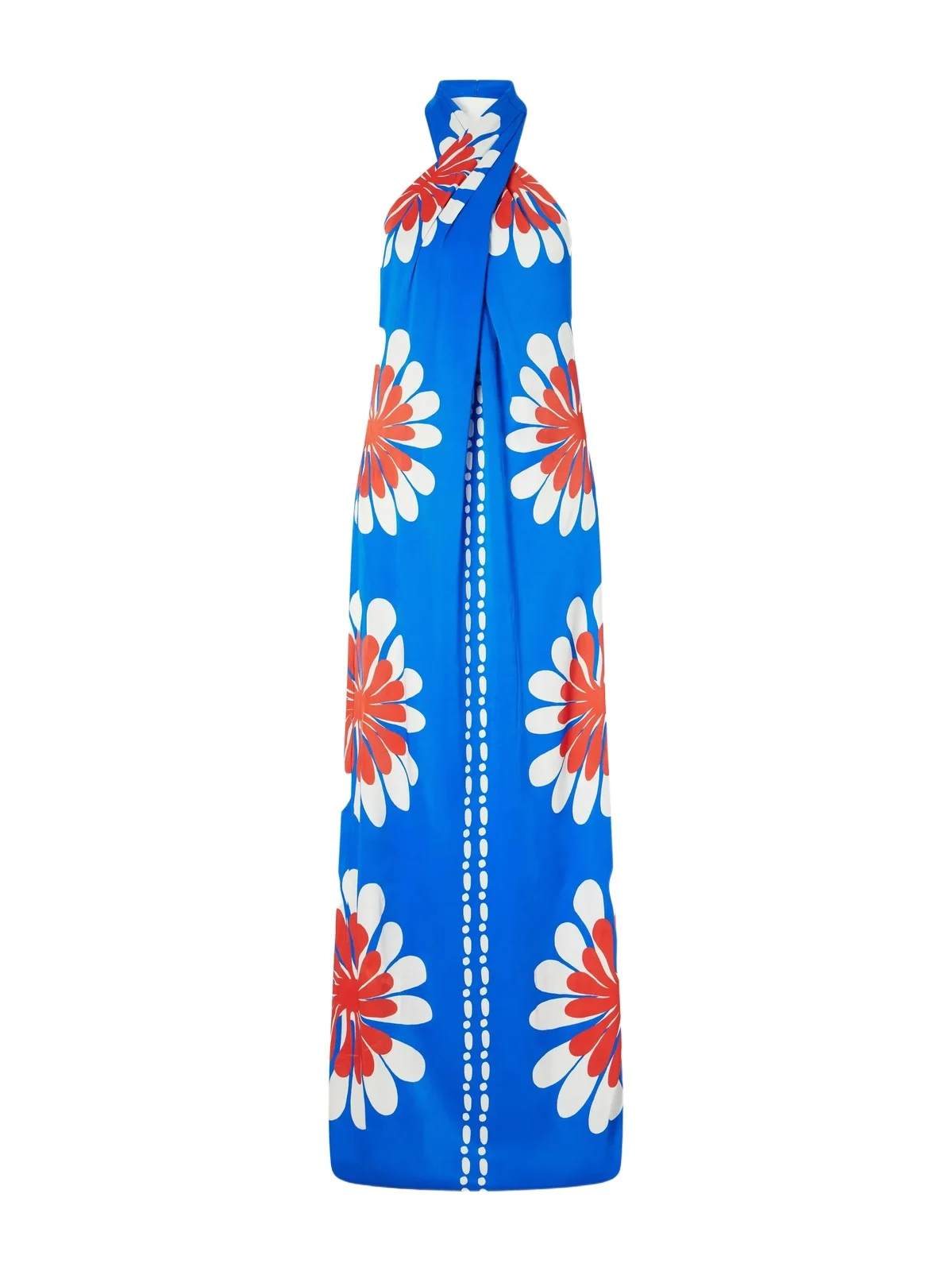 Oliviera Floral-print Satin Halterneck Maxi Dress
