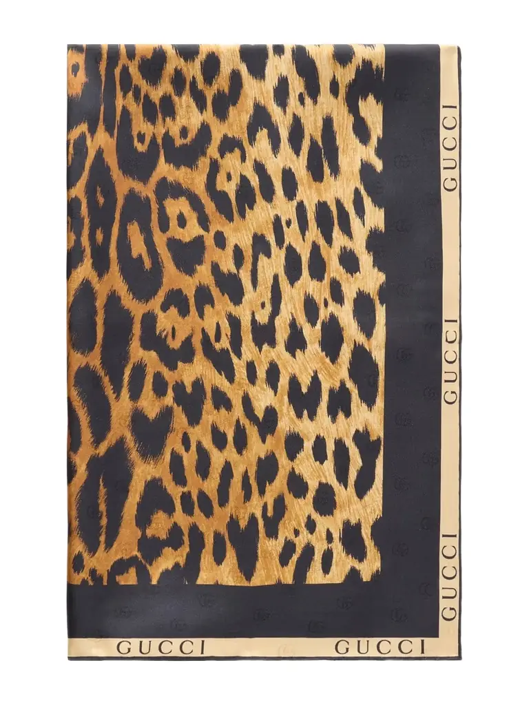 Gucci Leopard-print Silk-twill Scarf | Image 1 Gucci Leopard-print Silk-twill Scarf | Image 1