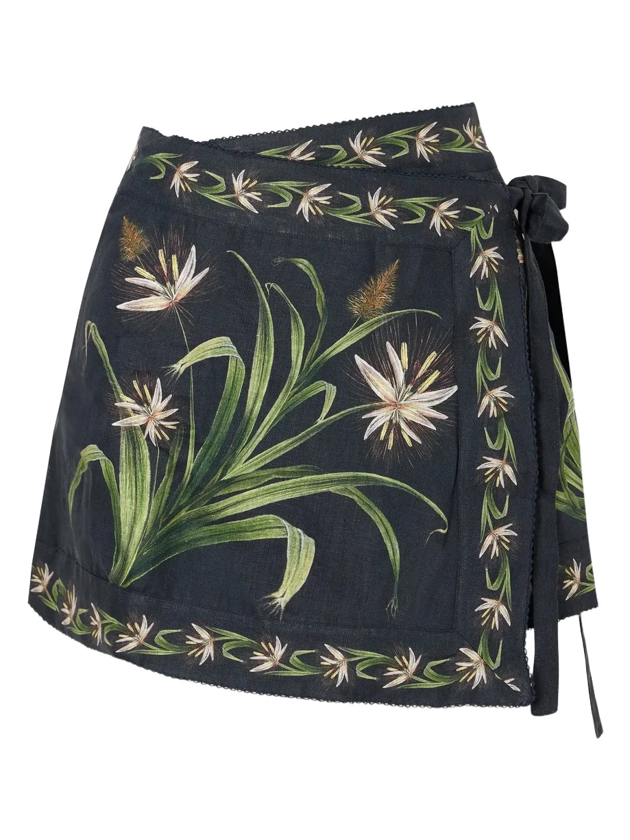Agua by Agua Bendita Luna Azucar Floral-print Self-tie Linen Pareo