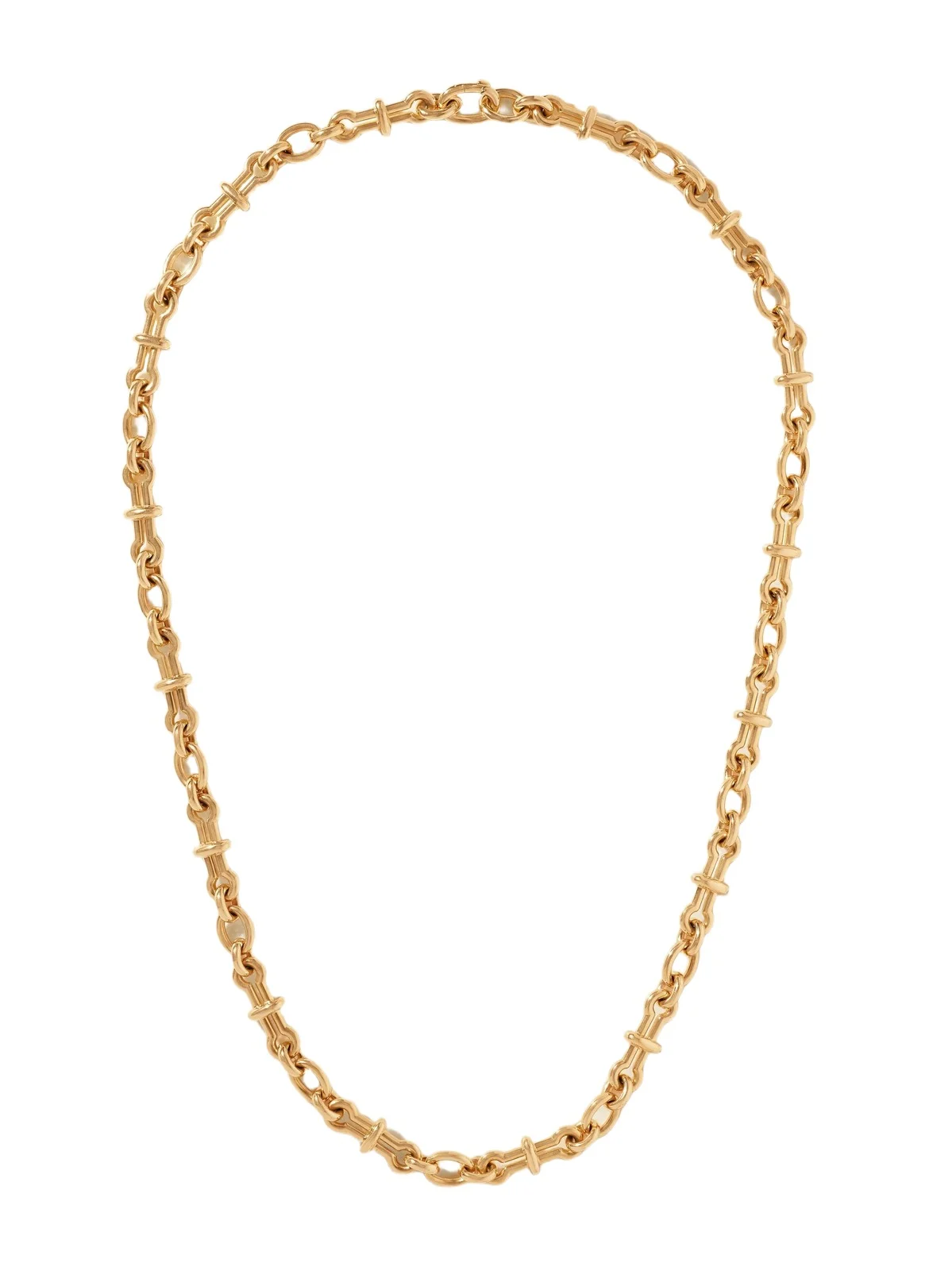 Barbell 18-karat Gold Chain Necklace