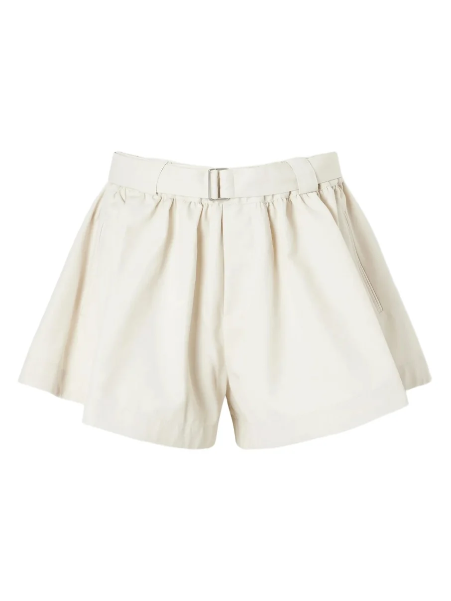 Angelina Belted Pleated Woven Shorts