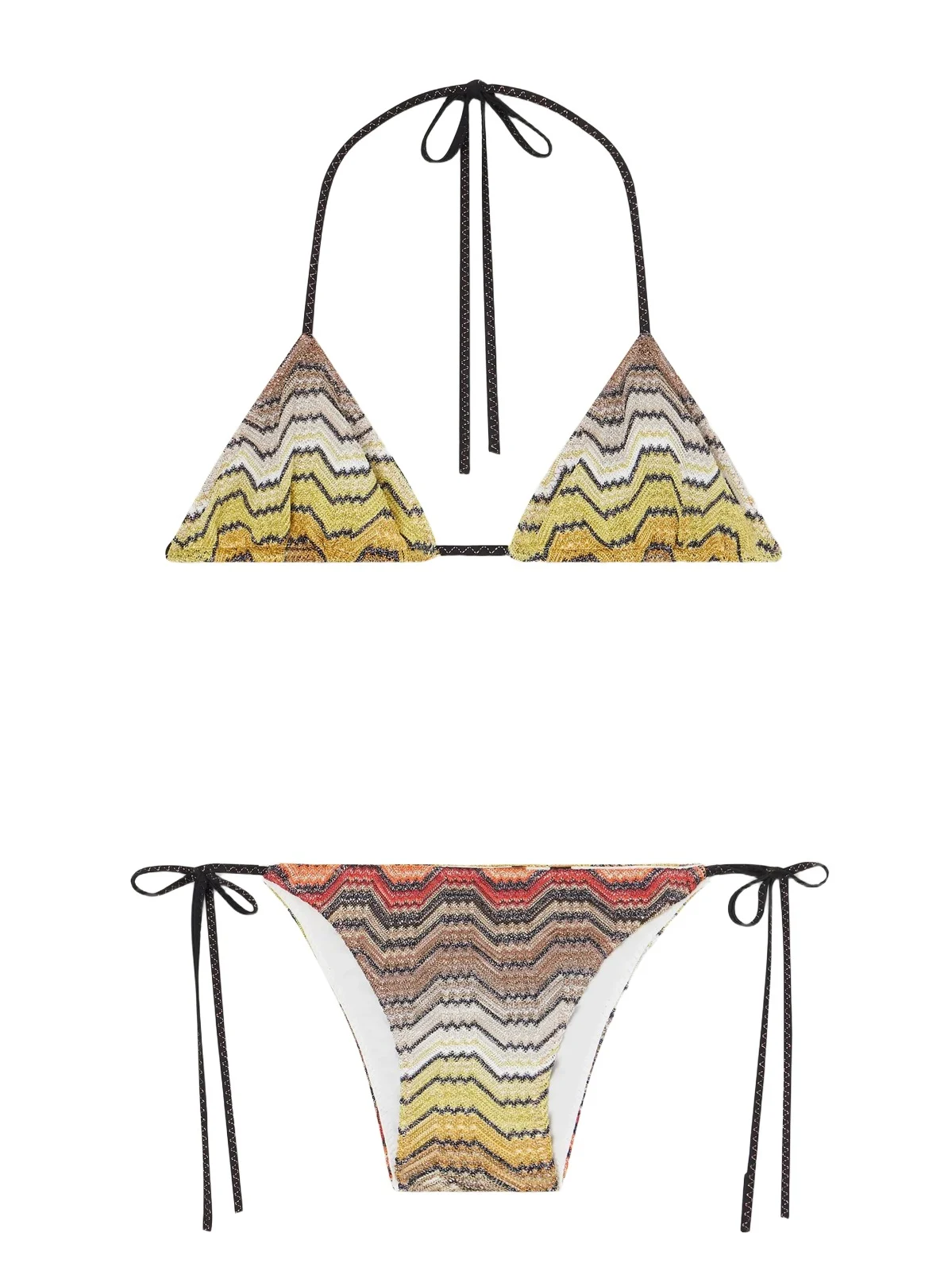 Missoni Mare Striped Metallic Crochet-knit Triangle Bikini