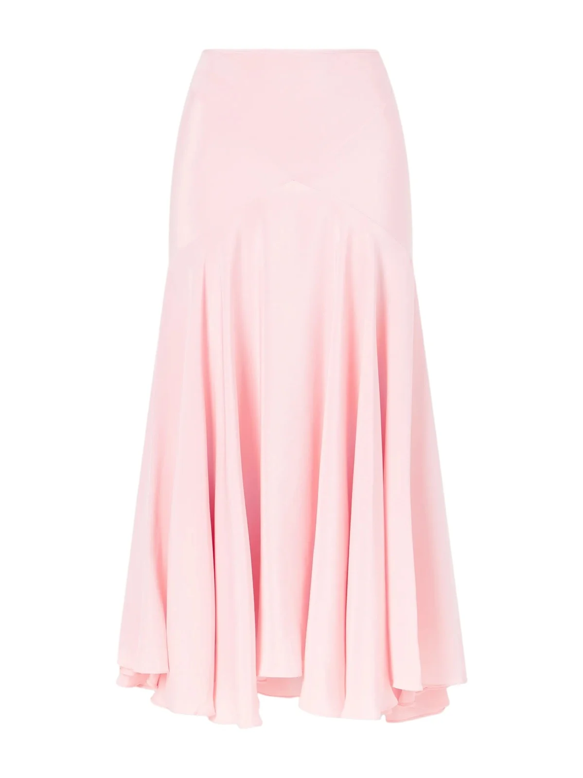 Draped Silk-crepe Midi Skirt