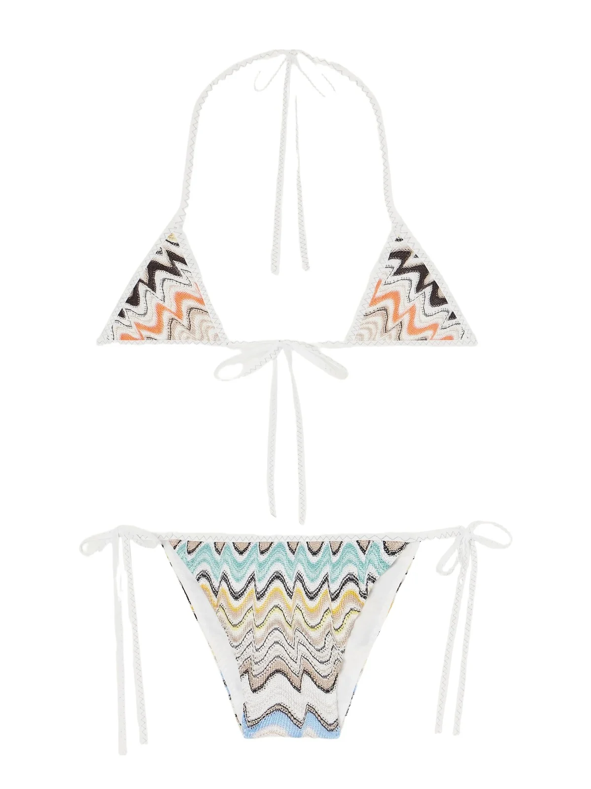 Missoni Mare Striped Crochet-knit Triangle Bikini