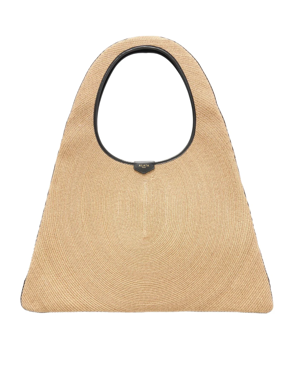 Leather-trimmed Paper Straw Shoulder Bag Leather-trimmed Paper Straw Shoulder Bag