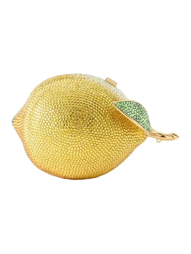 Citron Crystal-embellished Gold-tone Clutch Citron Crystal-embellished Gold-tone Clutch