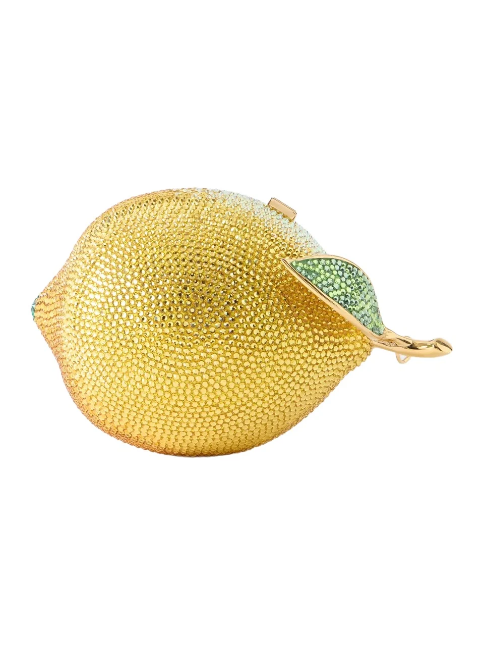 Judith Leiber Couture Citron Crystal-embellished Gold-tone Clutch