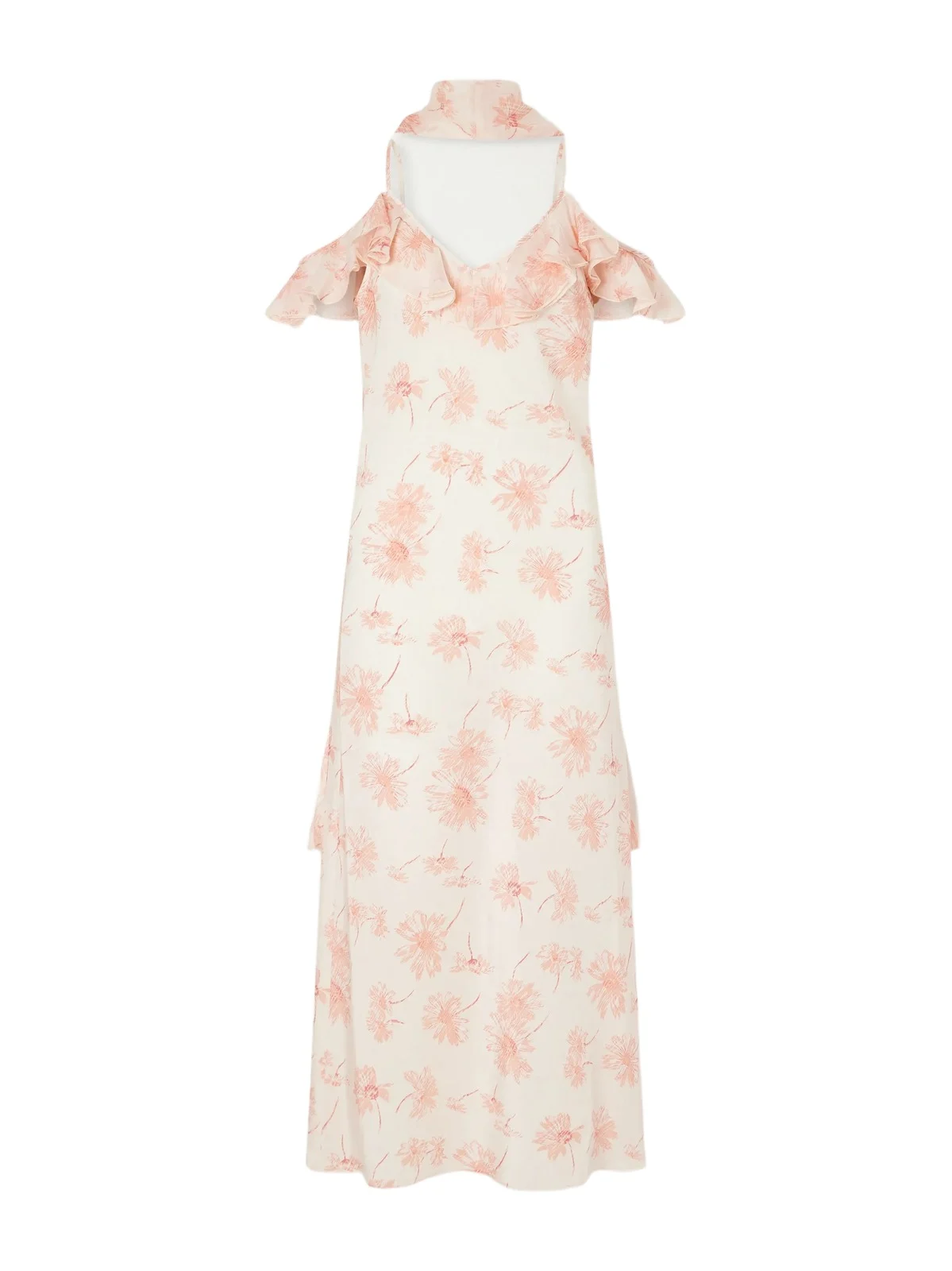 Daisy Ruffled Floral-print Silk Chiffon Midi Dress