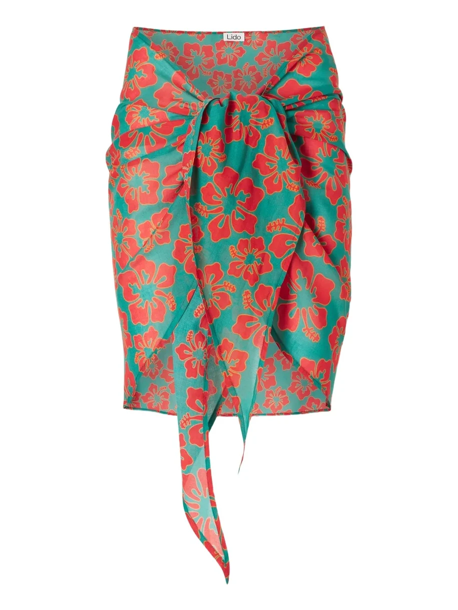 Lido Floral-print Cotton-voile Sarong - Unknown