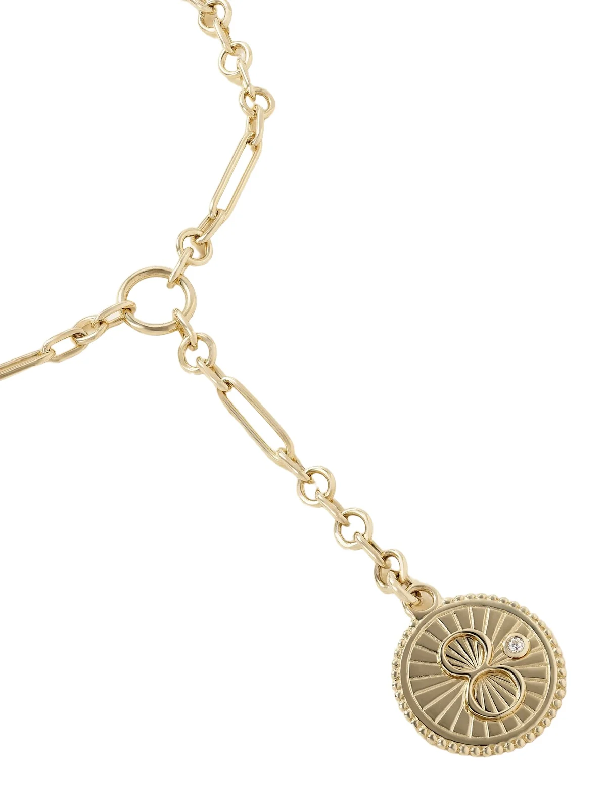 Karma + Fine Mixed Clip 18-karat Gold Diamond Necklace Karma + Fine Mixed Clip 18-karat Gold Diamond Necklace