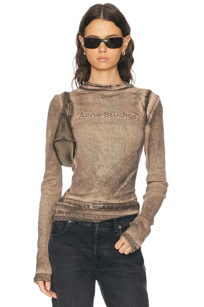 Acne Studios Elga Double Garment Print T-Shirt