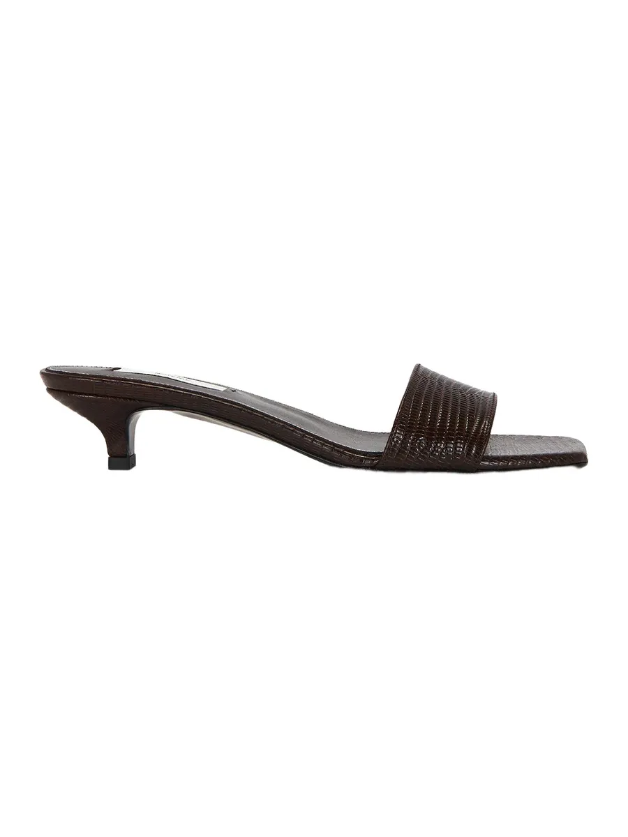 Slim Lizard Embossed Bandeau Mule