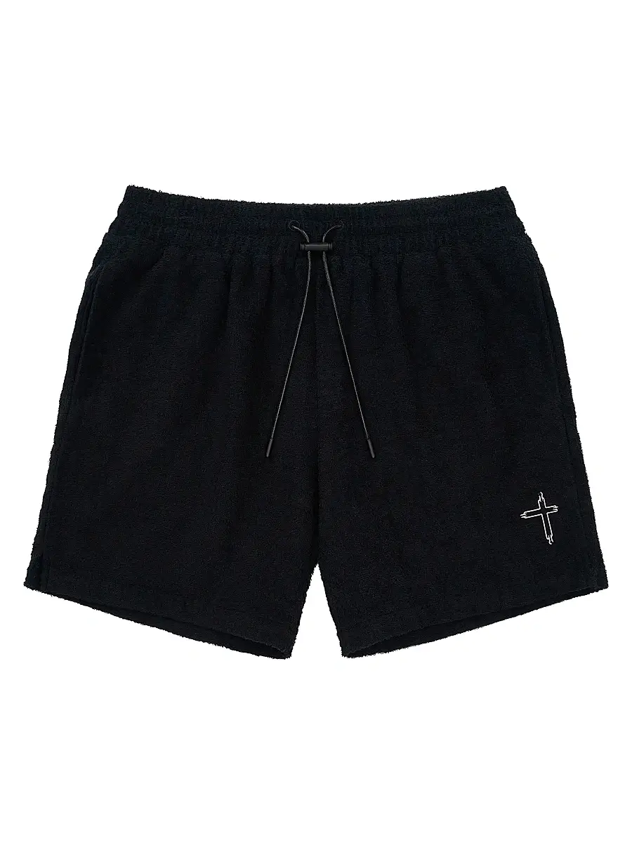 RTA Men's Chaparral Clyde Logo-Detail Cotton Shorts - Black - Size XXL | Image 1 RTA Men's Chaparral Clyde Logo-Detail Cotton Shorts - Black - Size XXL | Image 1