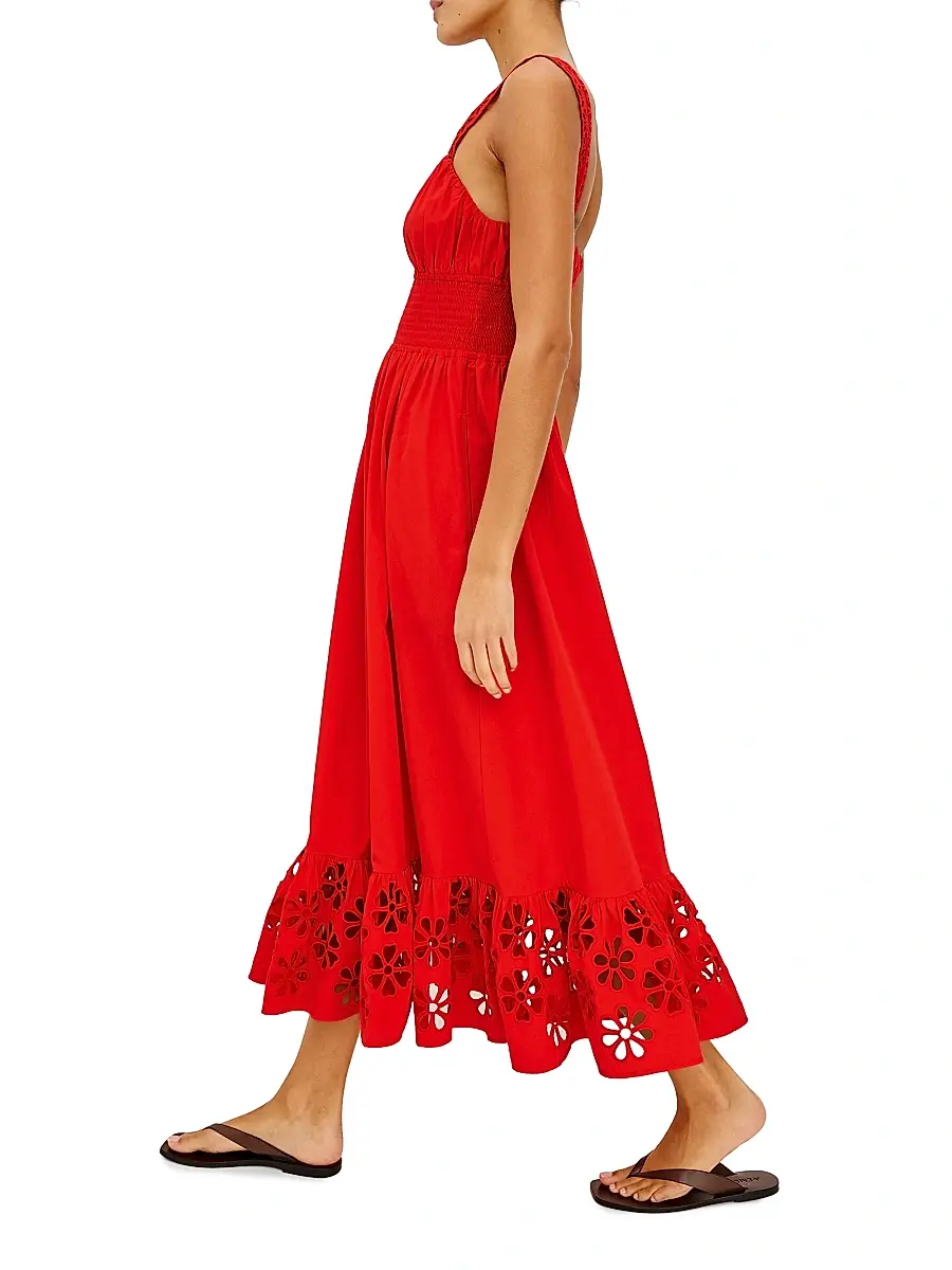 RAILS Women's Moira Embroidered Shirred Midi-Dress | Thumbnail 4 RAILS Women's Moira Embroidered Shirred Midi-Dress | Thumbnail 4