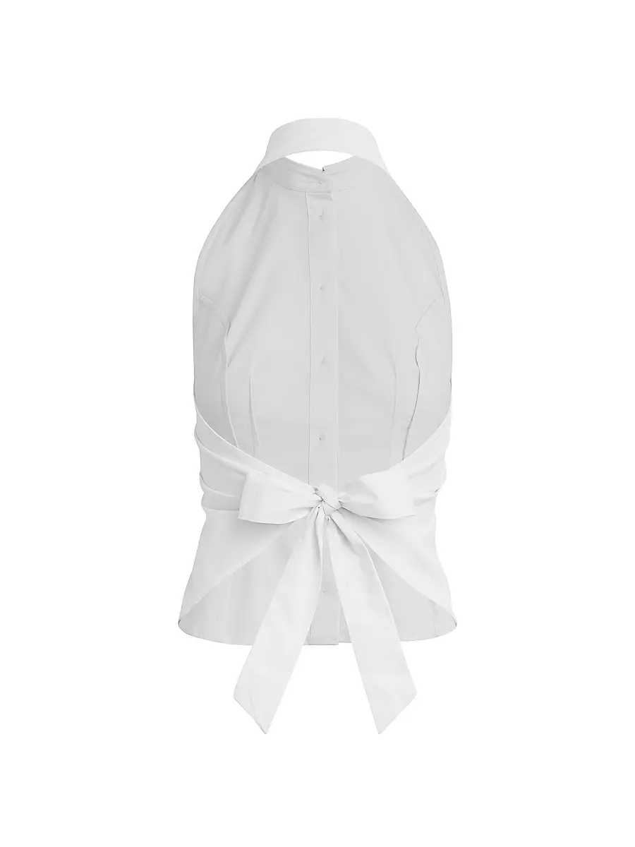 Favorite Daughter Women's The Behind The Bow Cotton Back-Tie Top | Thumbnail 3 Favorite Daughter Women's The Behind The Bow Cotton Back-Tie Top | Thumbnail 3